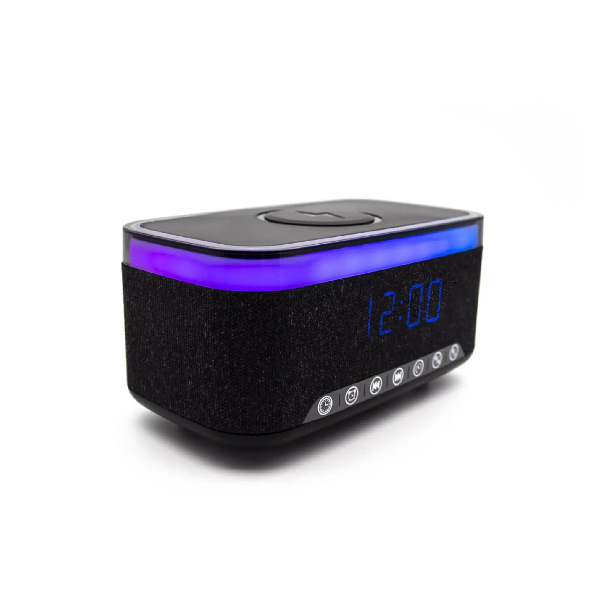 Denver ECQ-112B Vækkeur m. Bluetooth Højttaler & Trådløs Opladning - Sort