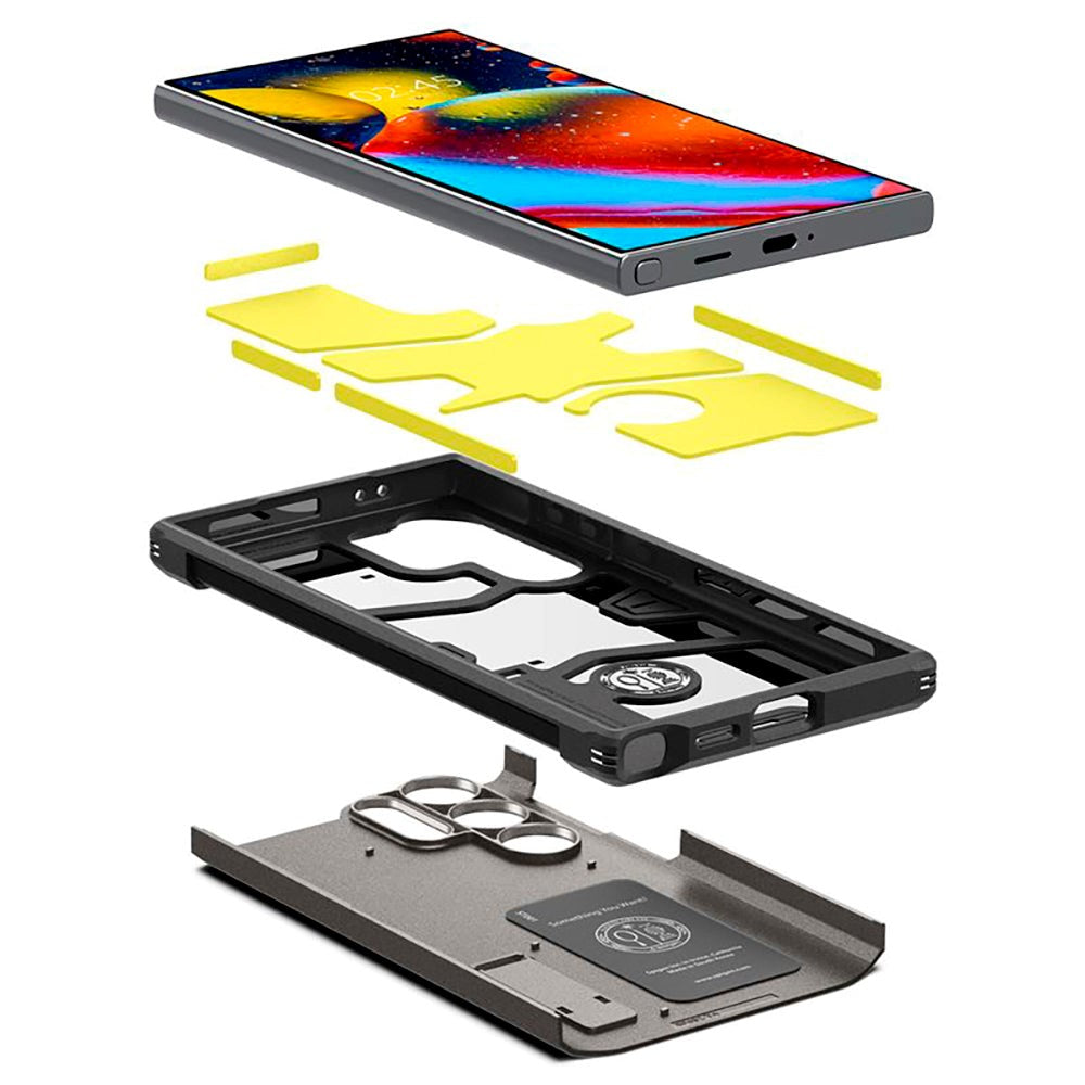 Samsung Galaxy S24 UItra Spigen Tough Armor Cover m. Kickstand - Gunmetal