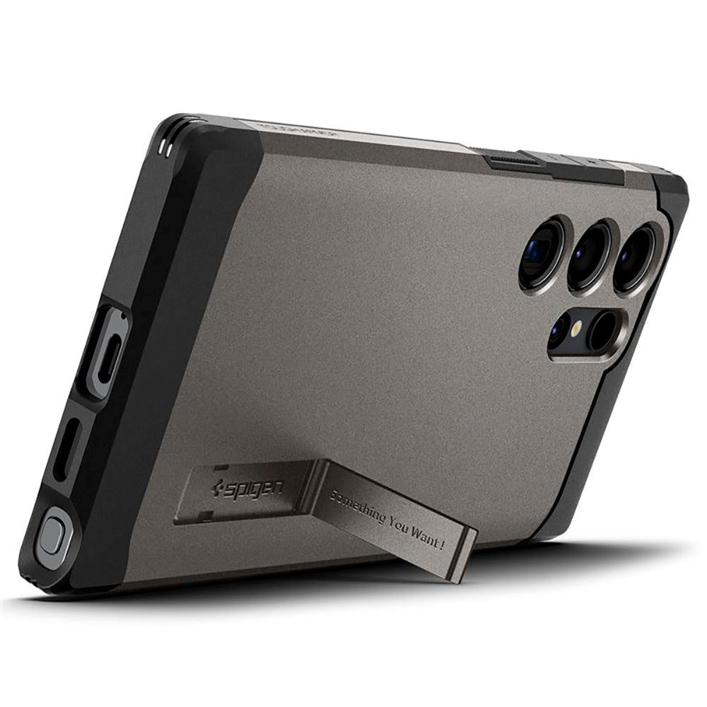 Samsung Galaxy S24 UItra Spigen Tough Armor Cover m. Kickstand - Gunmetal