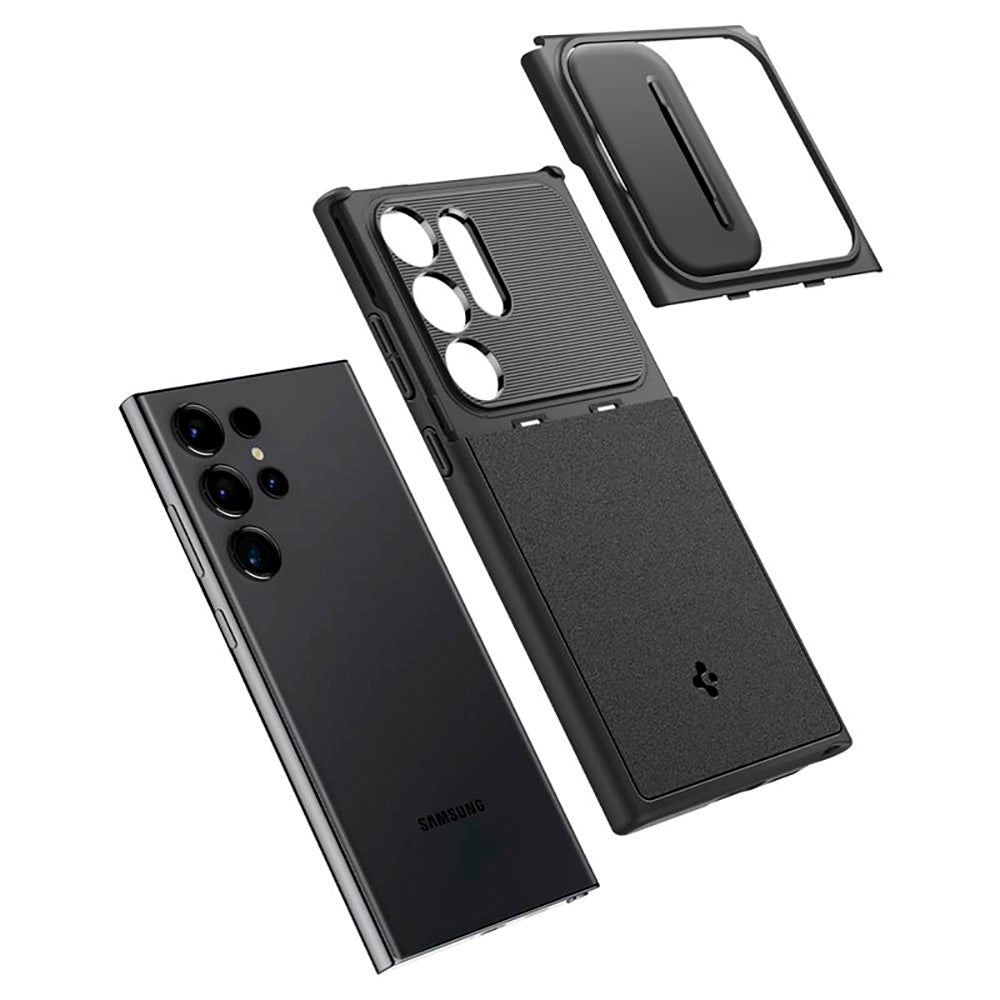 Samsung Galaxy S24 Ultra Spigen Optik Armor Cover - Sort