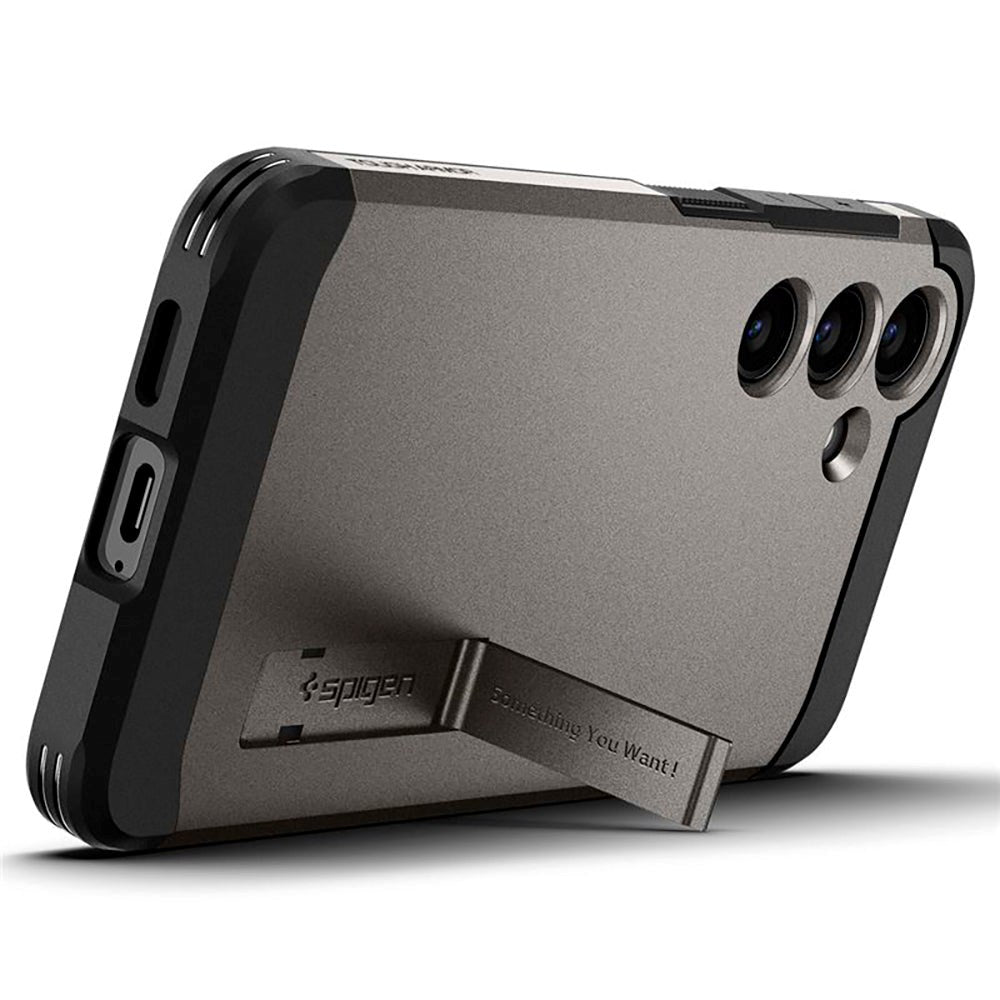 Samsung Galaxy S24 Spigen Tough Armor Cover m. Kickstand - Gunmetal