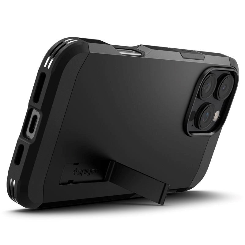 iPhone 16 Pro Max Spigen Tough Armor Cover m. Kickstand - MagSafe Kompatibel - Sort