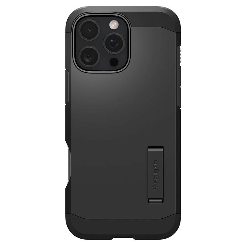 iPhone 16 Pro Max Spigen Tough Armor Cover m. Kickstand - MagSafe Kompatibel - Sort