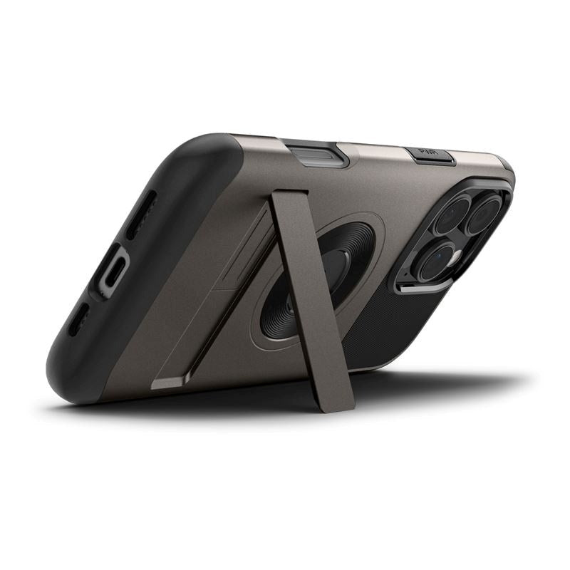iPhone 16 Pro Max Spigen Slim Armor Cover m. Kickstand - MagSafe Kompatibel - Gunmetal