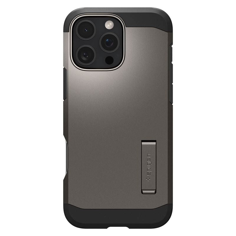 iPhone 16 Pro Spigen Tough Armor Cover m. Kickstand - MagSafe Kompatibel - Gunmetal