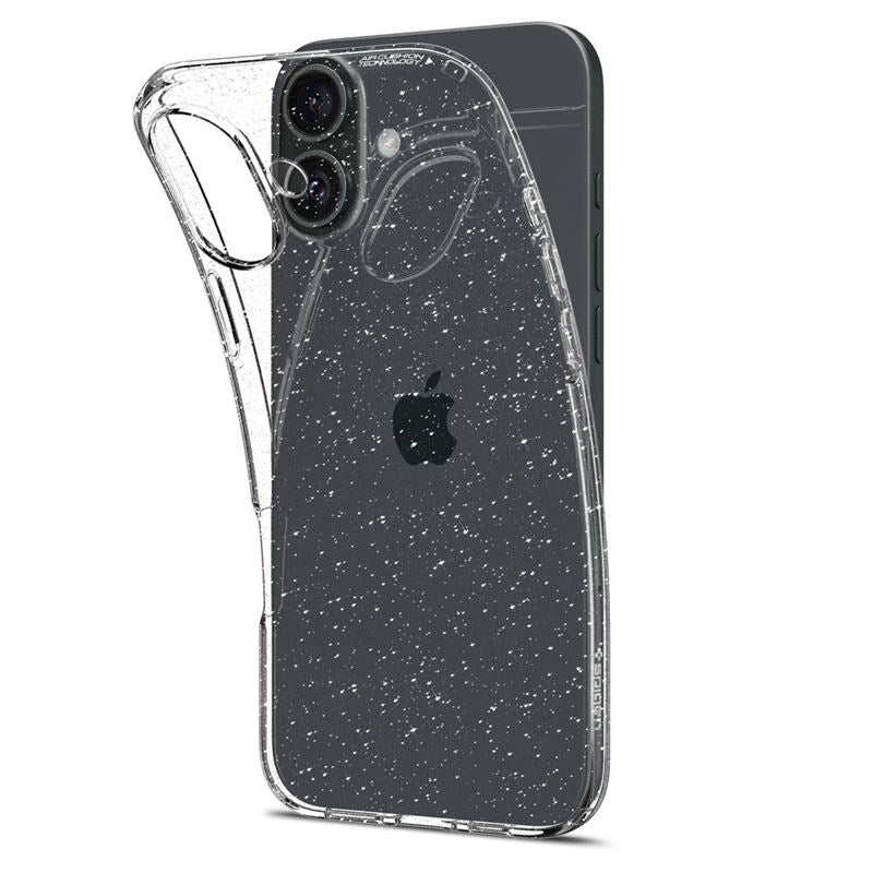 iPhone 16 Spigen Liquid Crystal Glitter Cover - Gennemsigtig