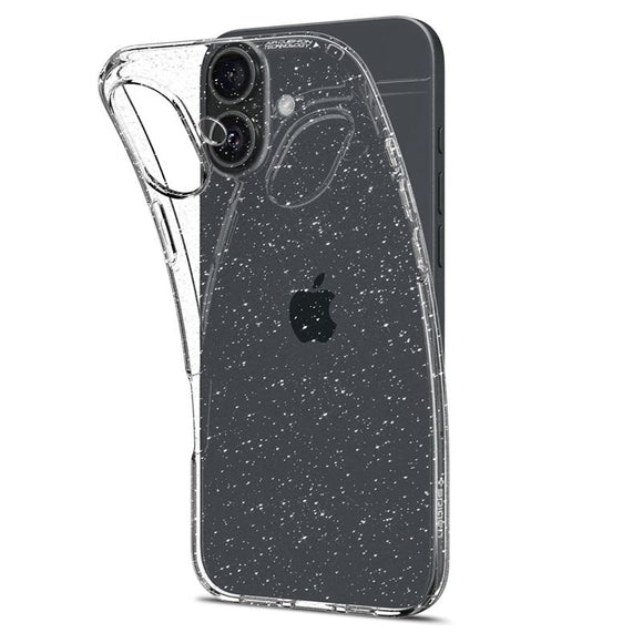 iPhone 16 Spigen Liquid Crystal Glitter Cover - Gennemsigtig