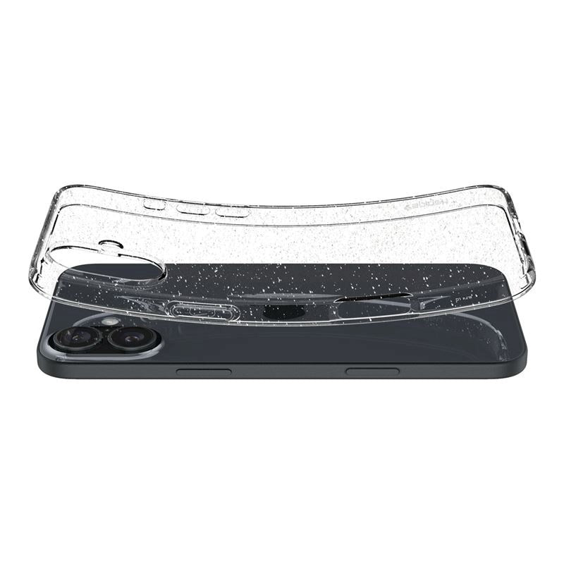 iPhone 16 Spigen Liquid Crystal Glitter Cover - Gennemsigtig