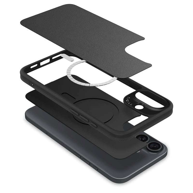 iPhone 16 Spigen Cyrill Kajuk Mag Hybrid Cover m. Strop - MagSafe Kompatibel - Sort