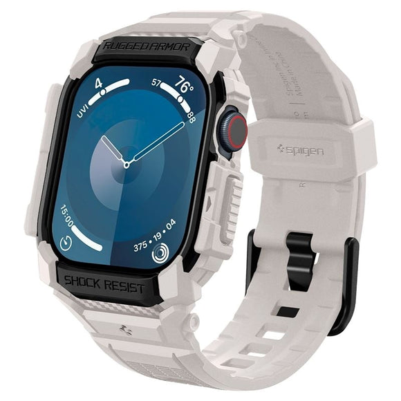 Spigen Rugged Armor Pro Apple Watch 11 / 10 (46mm) Rem m. Cover - Beige
