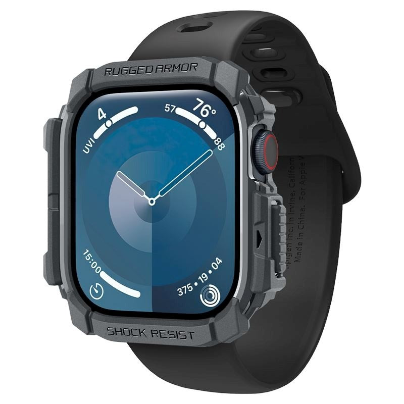 Apple Watch 11 / 10 (46mm) Spigen Rugged Armor Cover - Fleksibelt Plastik - Mørkegrå