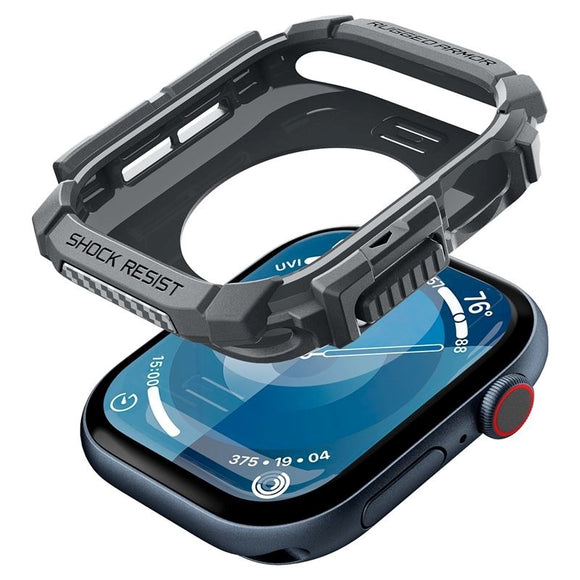 Apple Watch 11 / 10 (46mm) Spigen Rugged Armor Cover - Fleksibelt Plastik - Mørkegrå