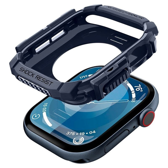 Apple Watch 11 / 10 (46mm) Spigen Rugged Armor Cover - Fleksibelt Plastik - Blå
