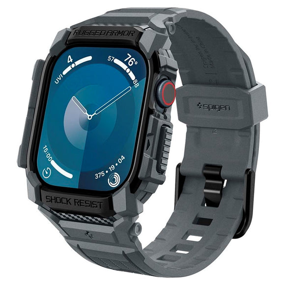 Apple Watch 11 / 10 (46mm) Spigen Rugged Armor Pro Rem m. Cover - Grå