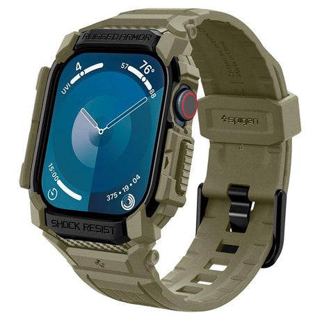 Apple Watch 11 / 10 (46mm) Spigen Rugged Armor Pro Rem m. Cover - Grøn