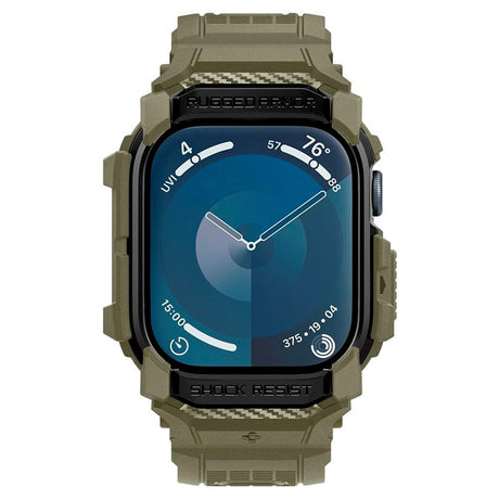 Apple Watch 11 / 10 (46mm) Spigen Rugged Armor Pro Rem m. Cover - Grøn