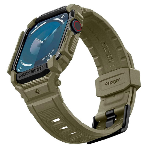 Apple Watch 11 / 10 (46mm) Spigen Rugged Armor Pro Rem m. Cover - Grøn