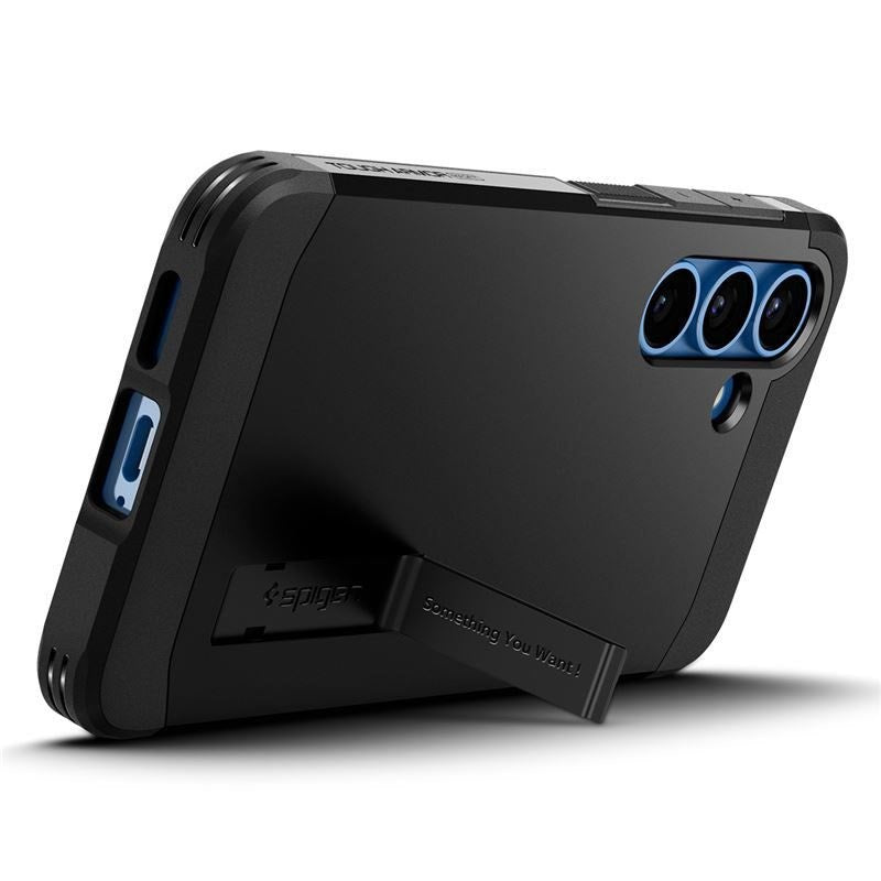 Samsung Galaxy S25 Spigen Tough Armor Hybrid Cover m. Kickstand - MagSafe Kompatibel - Sort