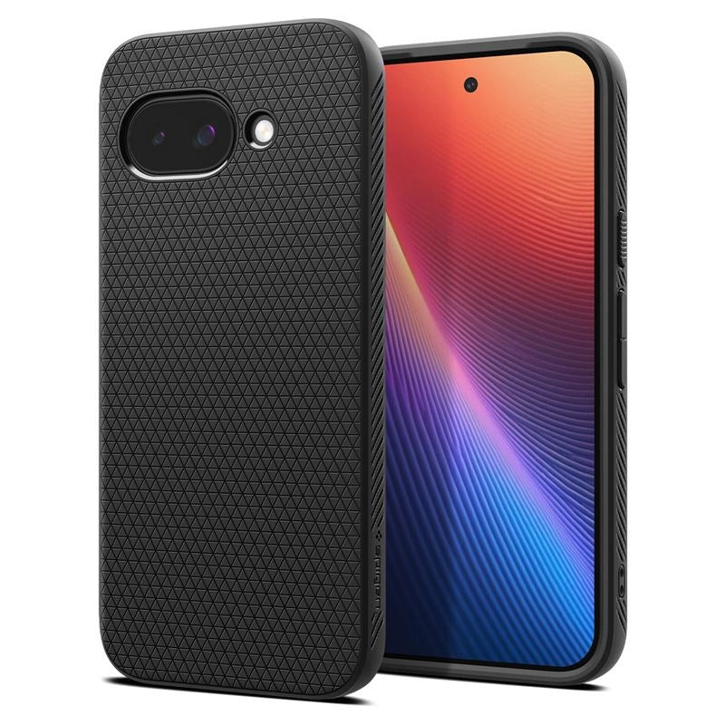 Google Pixel 9a Spigen Liquid Air - Fleksibelt Plastik Cover - Sort