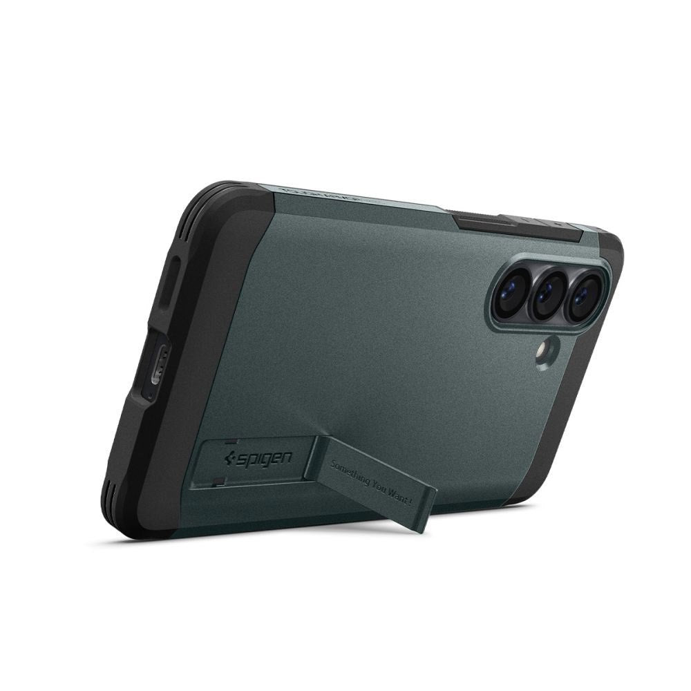 Samsung Galaxy S26 Spigen Tough Armor Hybrid Cover m. Kickstand - MagSafe Kompatibel - Grøn