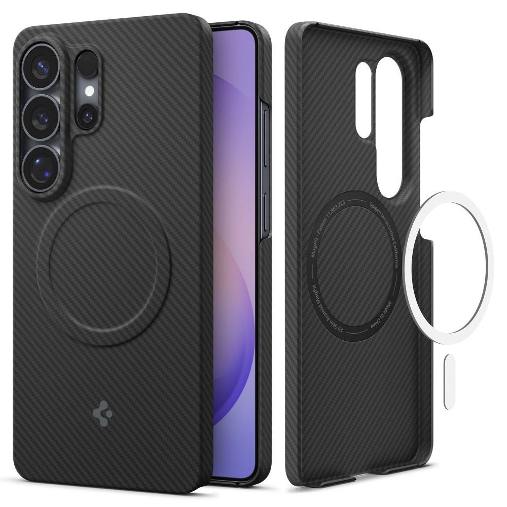 Samsung Galaxy S26 Ultra Spigen Air Skin Aramid Cover - MagSafe Kompatibel - Sort