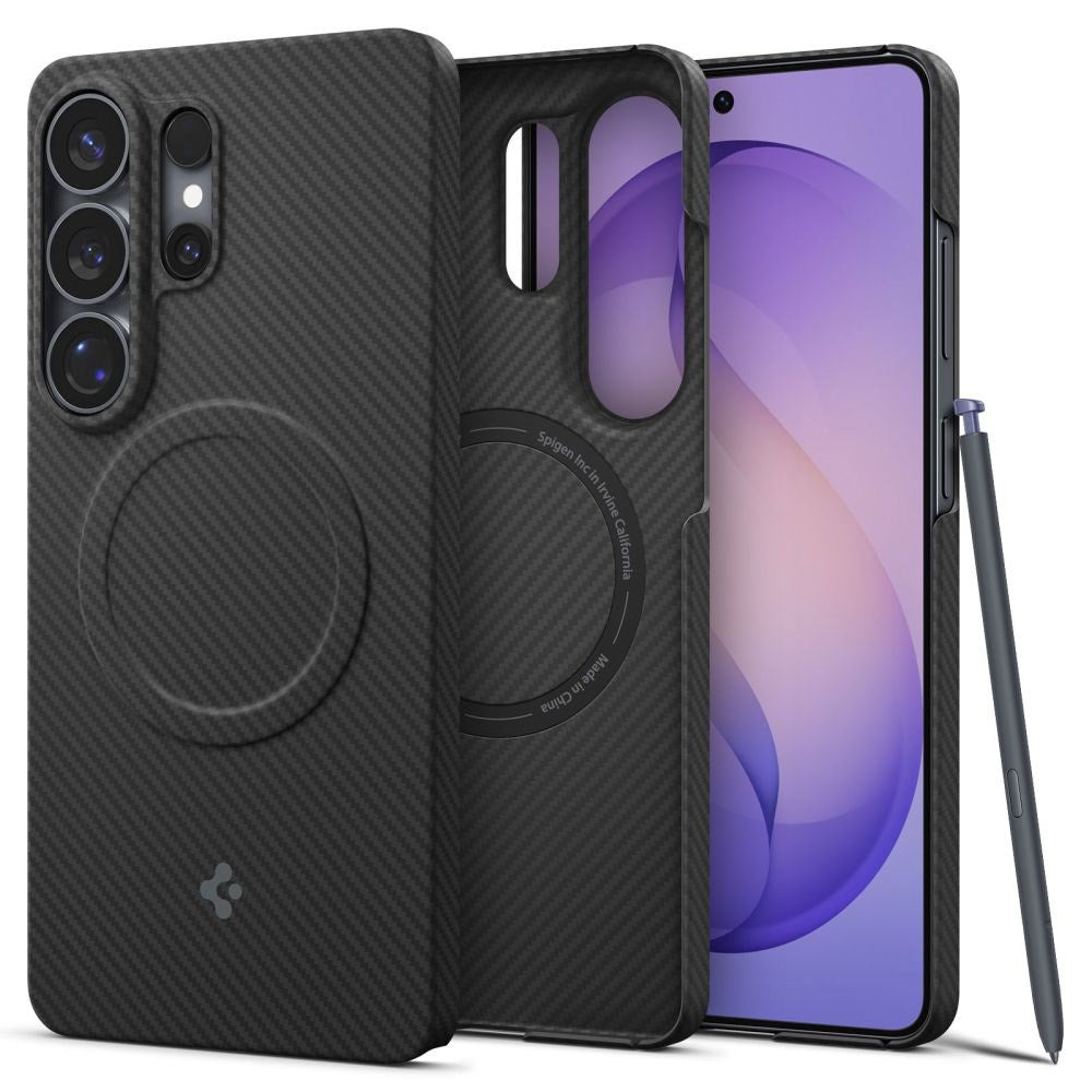 Samsung Galaxy S26 Ultra Spigen Air Skin Aramid Cover - MagSafe Kompatibel - Sort