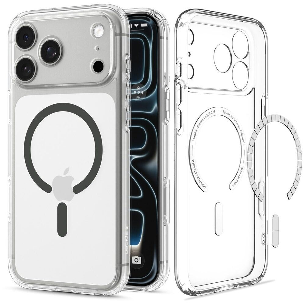 iPhone 18 Pro / 17 Pro Spigen Ultra Hybrid Cover - MagSafe Kompatibel - Gennemsigtig / Grå
