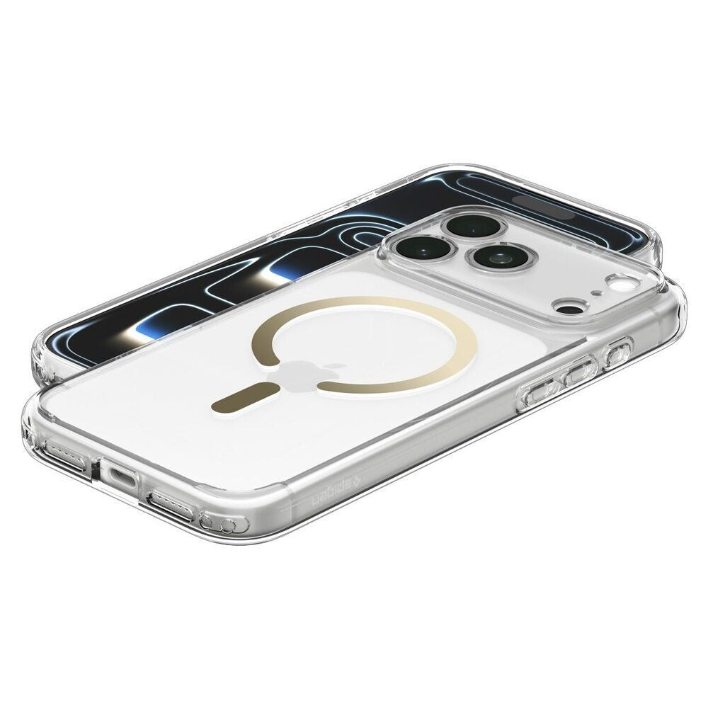iPhone 18 Pro / 17 Pro Spigen Ultra Hybrid Cover - MagSafe Kompatibel - Gennemsigtig / Guld