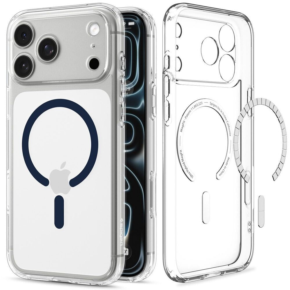 iPhone 18 Pro / 17 Pro Spigen Ultra Hybrid Cover - MagSafe Kompatibel - Gennemsigtig / Blå