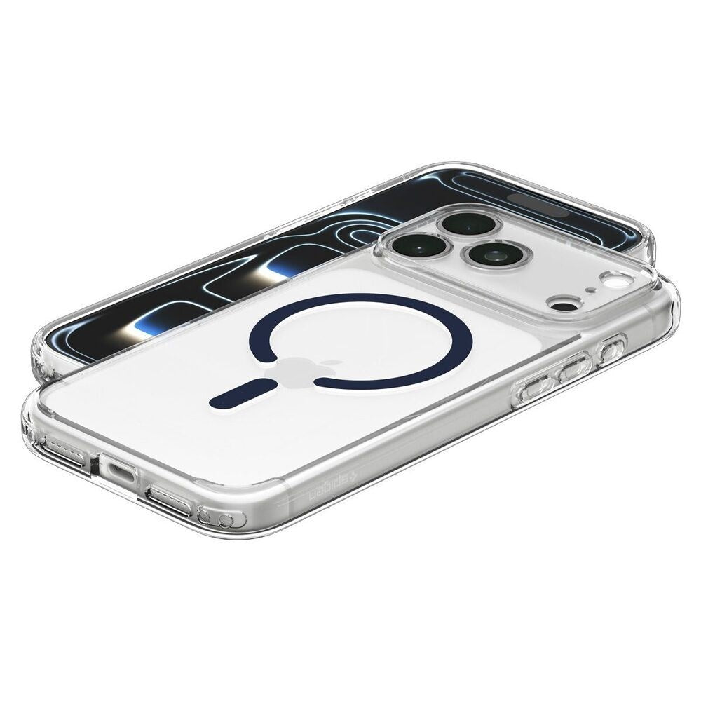 iPhone 18 Pro / 17 Pro Spigen Ultra Hybrid Cover - MagSafe Kompatibel - Gennemsigtig / Blå