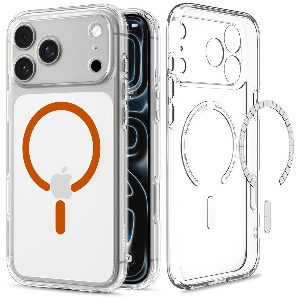 iPhone 18 Pro Max / 17 Pro Max Spigen Ultra Hybrid Cover - MagSafe Kompatibel - Gennemsigtig / Orange