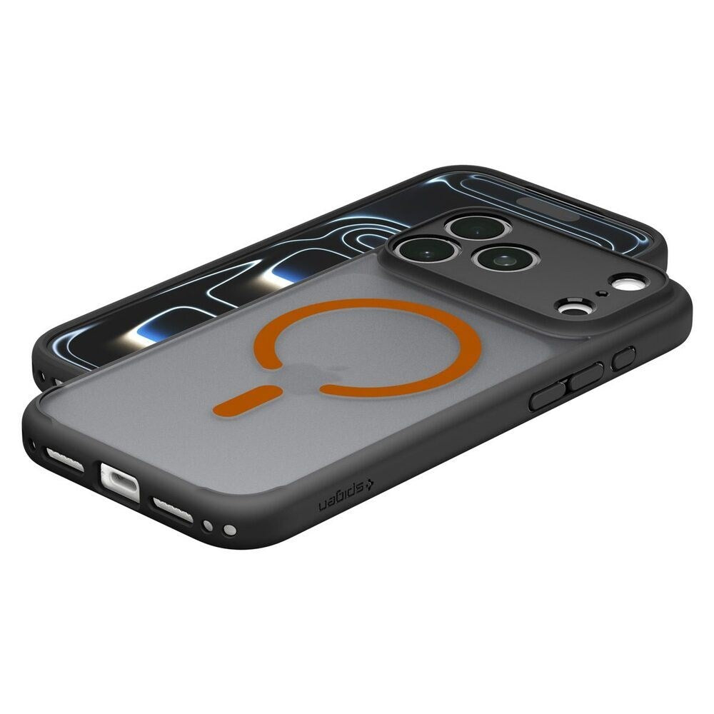iPhone 18 Pro Max / 17 Pro Max Spigen Ultra Hybrid Cover - MagSafe Kompatibel - Mat Sort / Orange