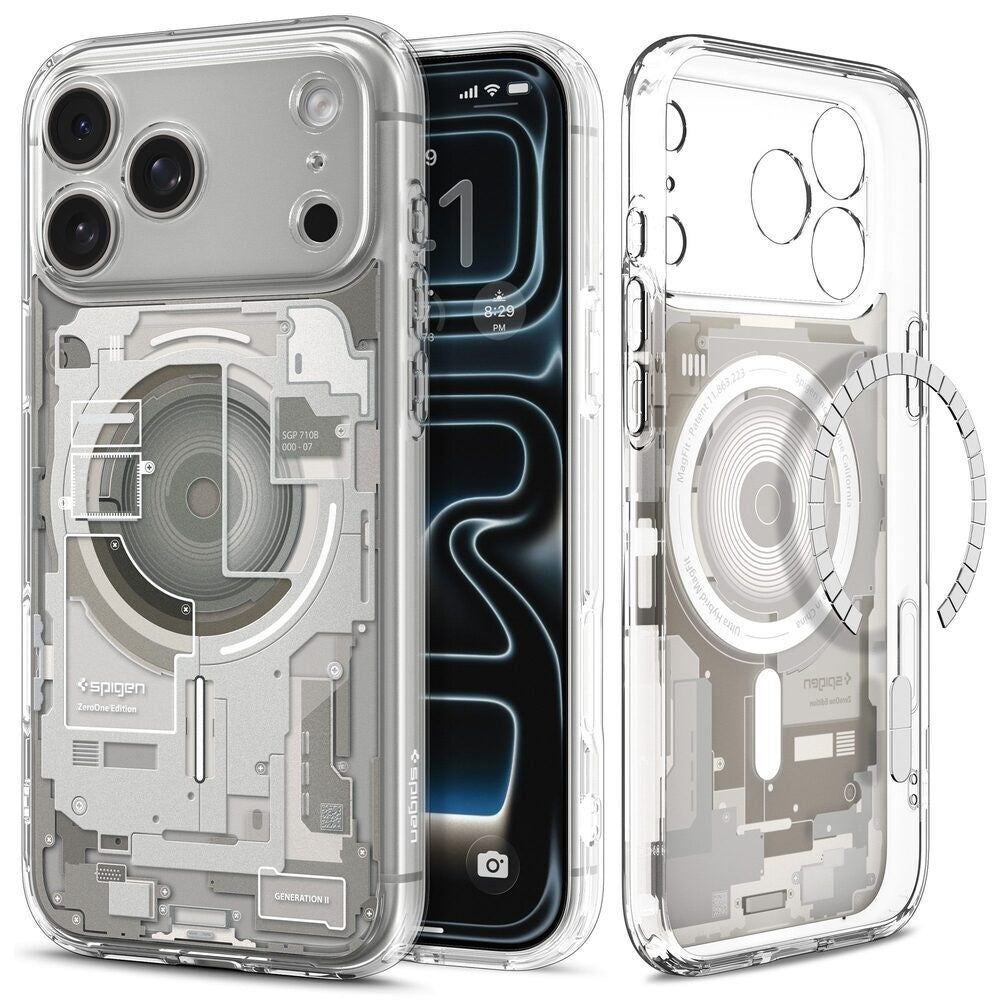iPhone 18 Pro / 17 Pro Spigen Ultra Hybrid Cover - MagSafe Kompatibel - Gennemsigtig / Sølv
