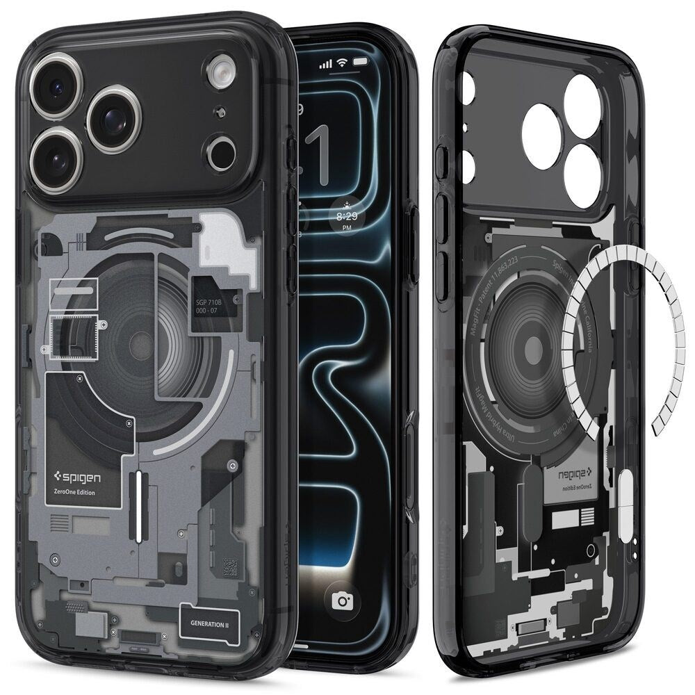 iPhone 18 Pro / 17 Pro Spigen Ultra Hybrid Cover - MagSafe Kompatibel - Gennemsigtig / Sort