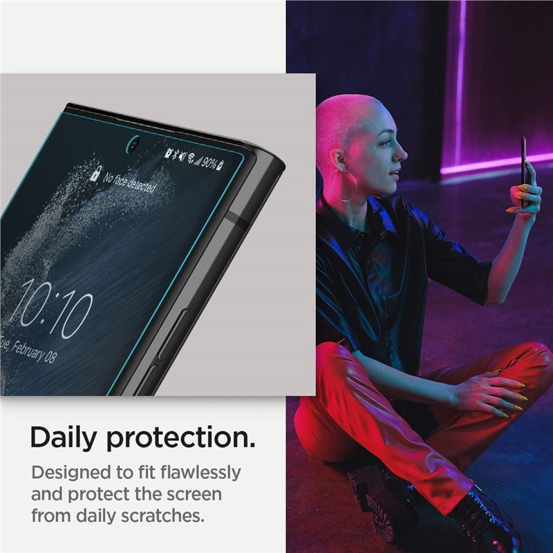 Samsung Galaxy S22 Ultra Spigen NeoFlex Beskyttelsesfilm - 2 Stk.- Gennemsigtig