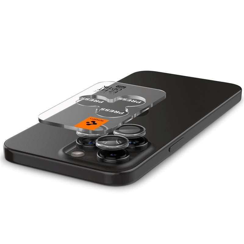 iPhone 16 Pro / 16 Pro Max / 15 Pro / 15 Pro Max / 14 Pro / 14 Pro Max Spigen EZ Fit. tR Optik Pro Kameralinse Beskyttelsesglas - 2 stk. - Gennemsigtig