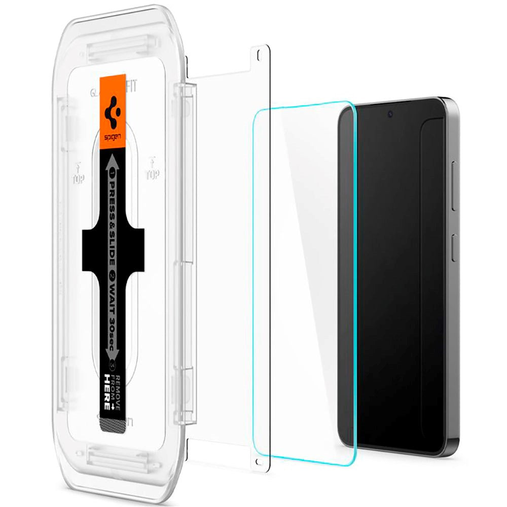 Samsung Galaxy S24 Spigen EZ Fit Glas.tR Skærmbeskyttelse - 2 stk. - Case Friendly - Gennemsigtig