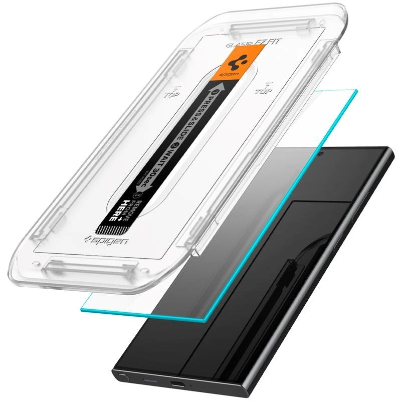Samsung Galaxy S24 Ultra Spigen EZ Fit Glas.tR Skærmbeskyttelse - 2 stk. - Case Friendly - Gennemsigtig