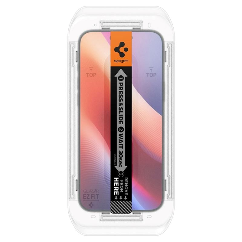 iPhone 17 Pro Max / 16 Pro Max Spigen EZ Fit Glas.tR Skærmbeskyttelse - 2 stk. - Case Friendly - Gennemsigtig