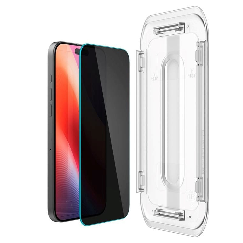 iPhone 16 Pro Max Spigen EZ Fit Glas.tR Privacy Skærmbeskyttelse - Case Friendly - Gennemsigtig