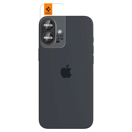 iPhone 17 / 16 / 16 Plus Spigen EZ Fit. tR Optik Pro Kameralinse Beskyttelsesglas - 2 stk. - Gennemsigtig / Sort