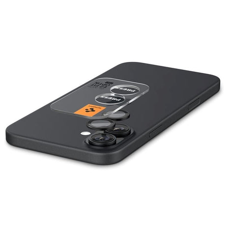 iPhone 17 / 16 / 16 Plus Spigen EZ Fit. tR Optik Pro Kameralinse Beskyttelsesglas - 2 stk. - Gennemsigtig / Sort