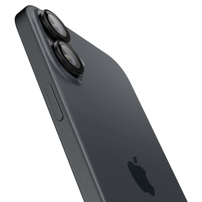 iPhone 17 / 16 / 16 Plus Spigen EZ Fit. tR Optik Pro Kameralinse Beskyttelsesglas - 2 stk. - Gennemsigtig / Sort