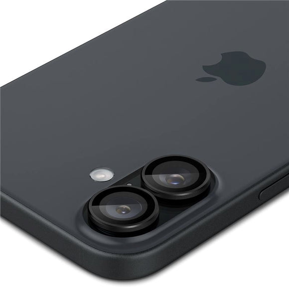 iPhone 17 / 16 / 16 Plus Spigen EZ Fit. tR Optik Pro Kameralinse Beskyttelsesglas - 2 stk. - Gennemsigtig / Sort