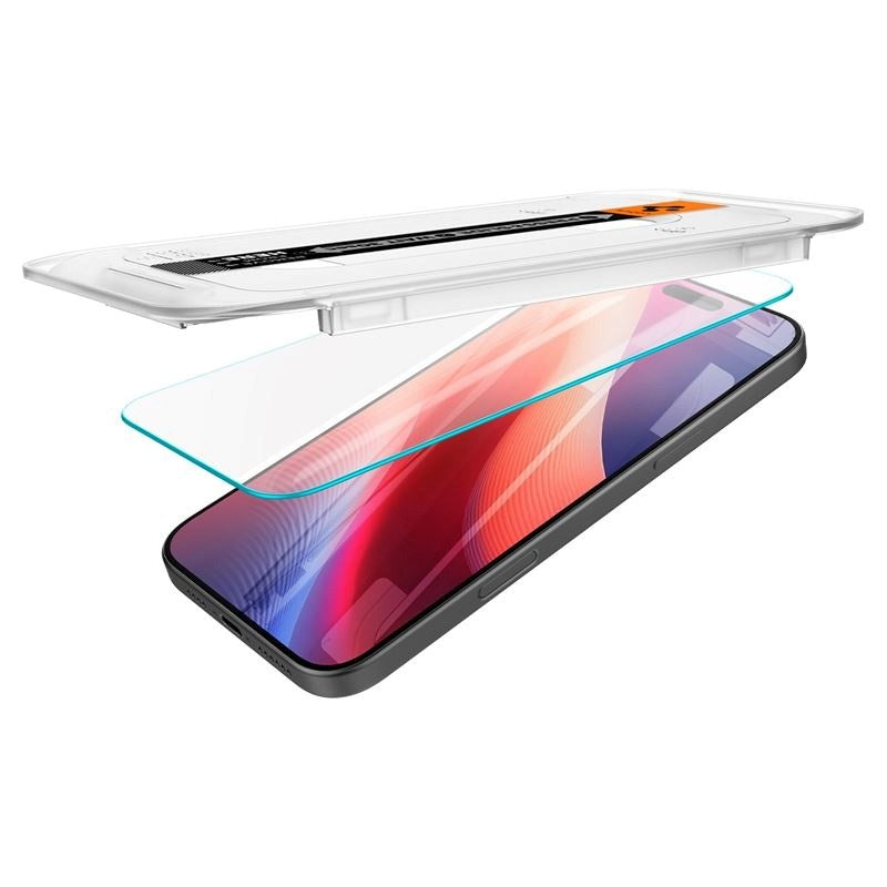 iPhone 17 / 17 Pro / 16 Pro Spigen EZ Fit Glas.tR Skærmbeskyttelse - 2 stk. - Case Friendly - Gennemsigtig