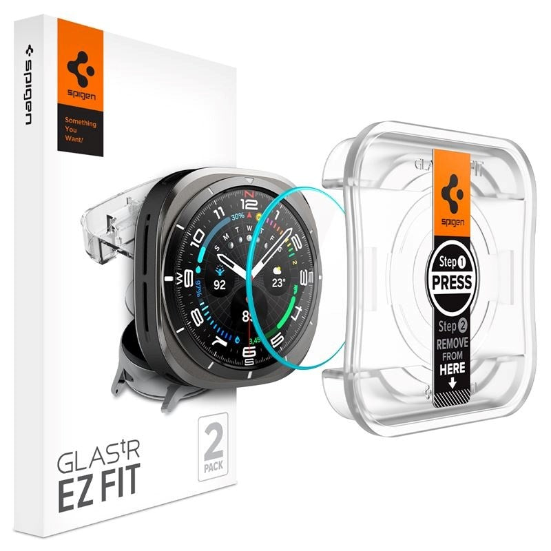 Samsung Galaxy Watch Ultra (47mm) Spigen EZ Fit GLAS.tR Skærmbeskyttelse - 2 Stk. - Gennemsigtig