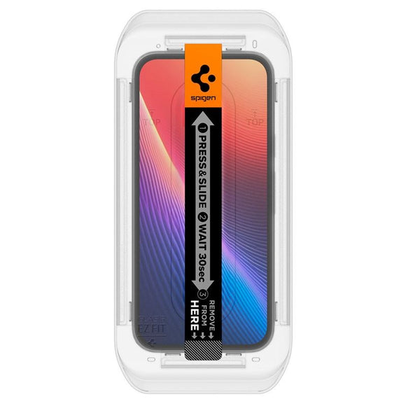 Google Pixel 9a Spigen EZ Fit Glas tR Skærmbeskyttelse - 2 stk - Case Friendly - Gennemsigtig