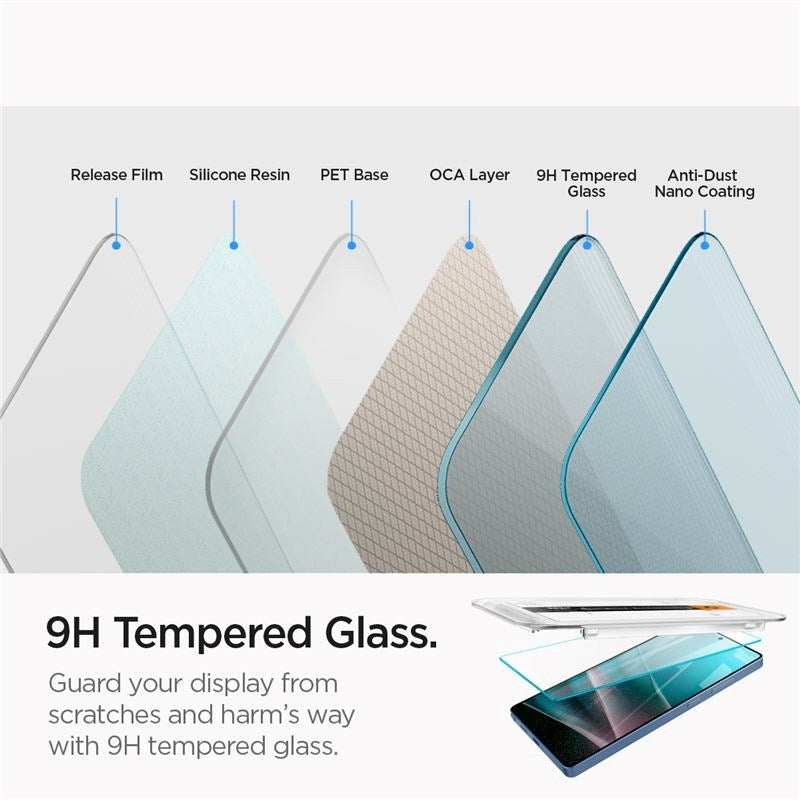 Samsung Galaxy S25 Ultra Spigen EZ Fit Glas.tR Skærmbeskyttelse - 2 stk. - Case Friendly - Gennemsigtig