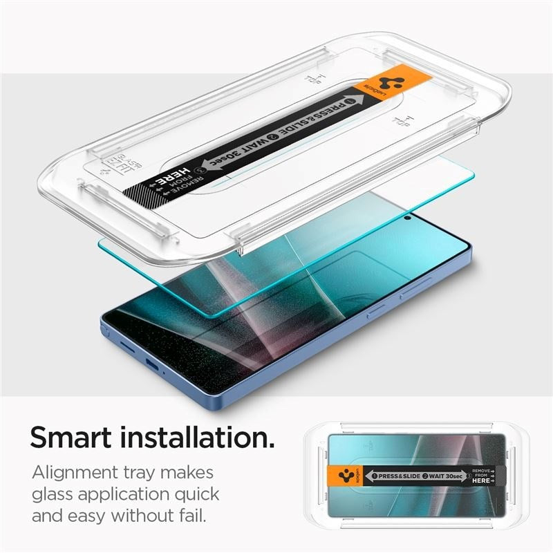 Samsung Galaxy S25 Ultra Spigen EZ Fit Glas.tR Skærmbeskyttelse - 2 stk. - Case Friendly - Gennemsigtig