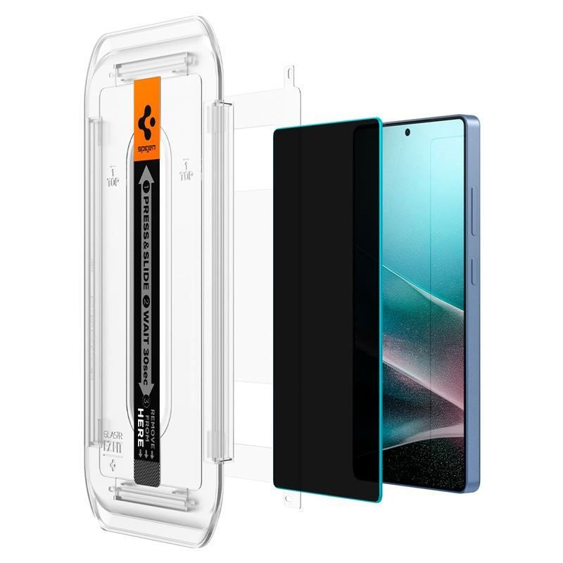 Samsung Galaxy S25 Ultra Spigen Glass tR EZ Fit HD Skærmbeskyttelsesglas - Privacy - 2 stk - Gennemsigtig